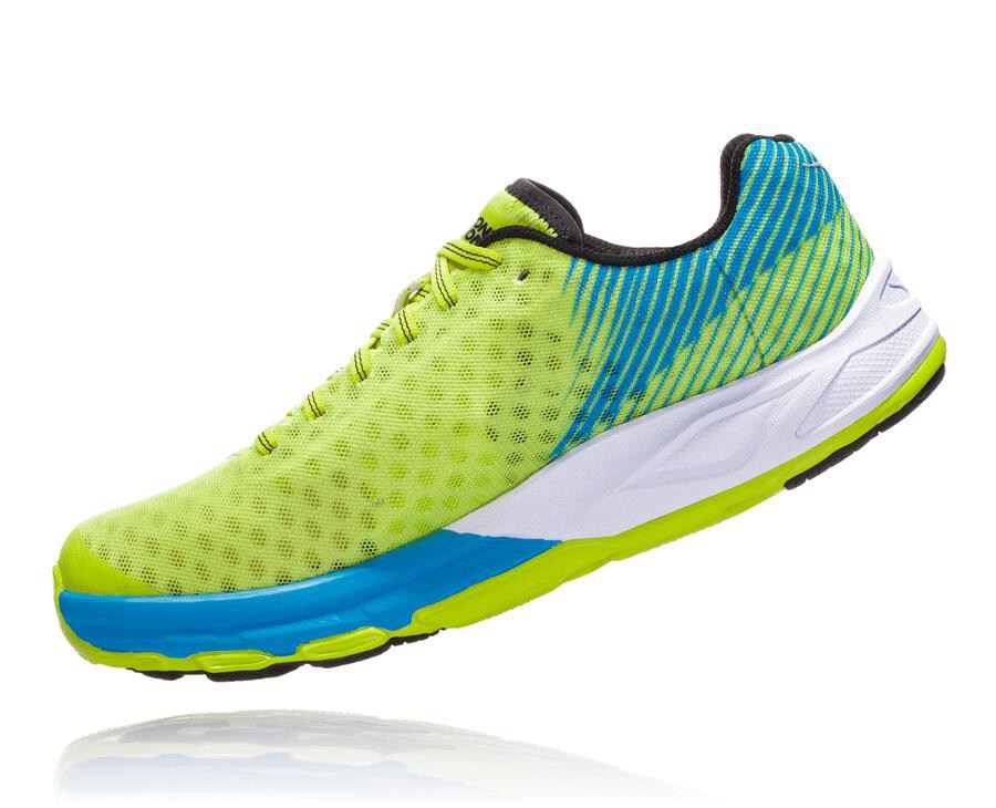 Running Shoes Mens - Hoka One One EVO Carbon Rocket - Green/Blue - WJYVCTH-97